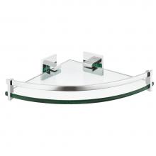 Hafele 980.60.732 - Square Qtr Circle Shelf W/ Gls Pol Chrm