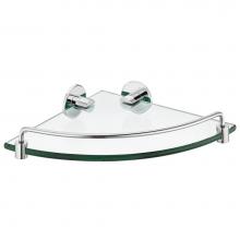 Hafele 980.60.862 - Round Qtr Circle Shelf W/ Gls Pol Chrm