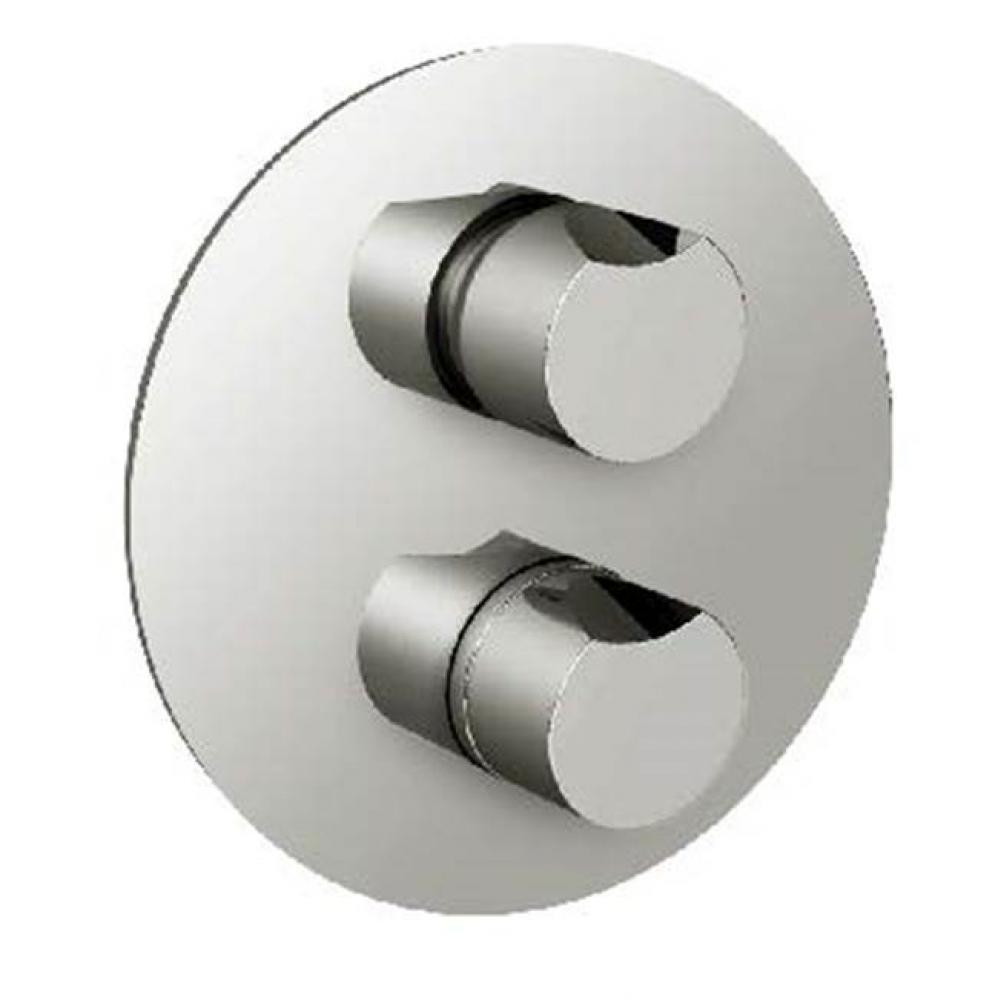 Metro-Thermostatic Trim With Solid Brass Round Plate With Two