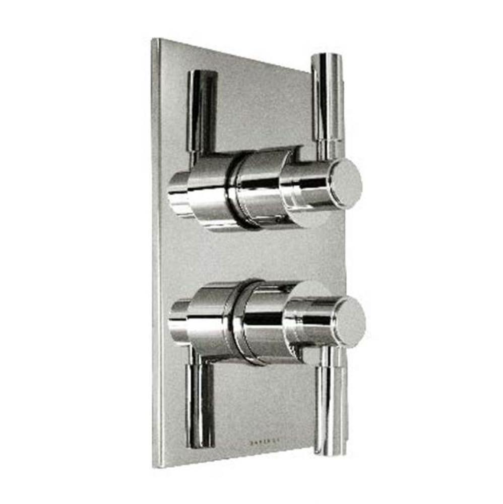 Metro-Thermostatic Trim With Solid Brass Square Plate With Two
