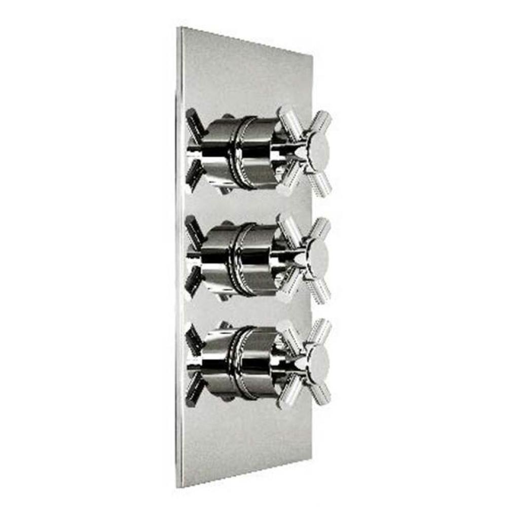 Metro-Thermostatic Trim With Solid Brass Square Plate With Three