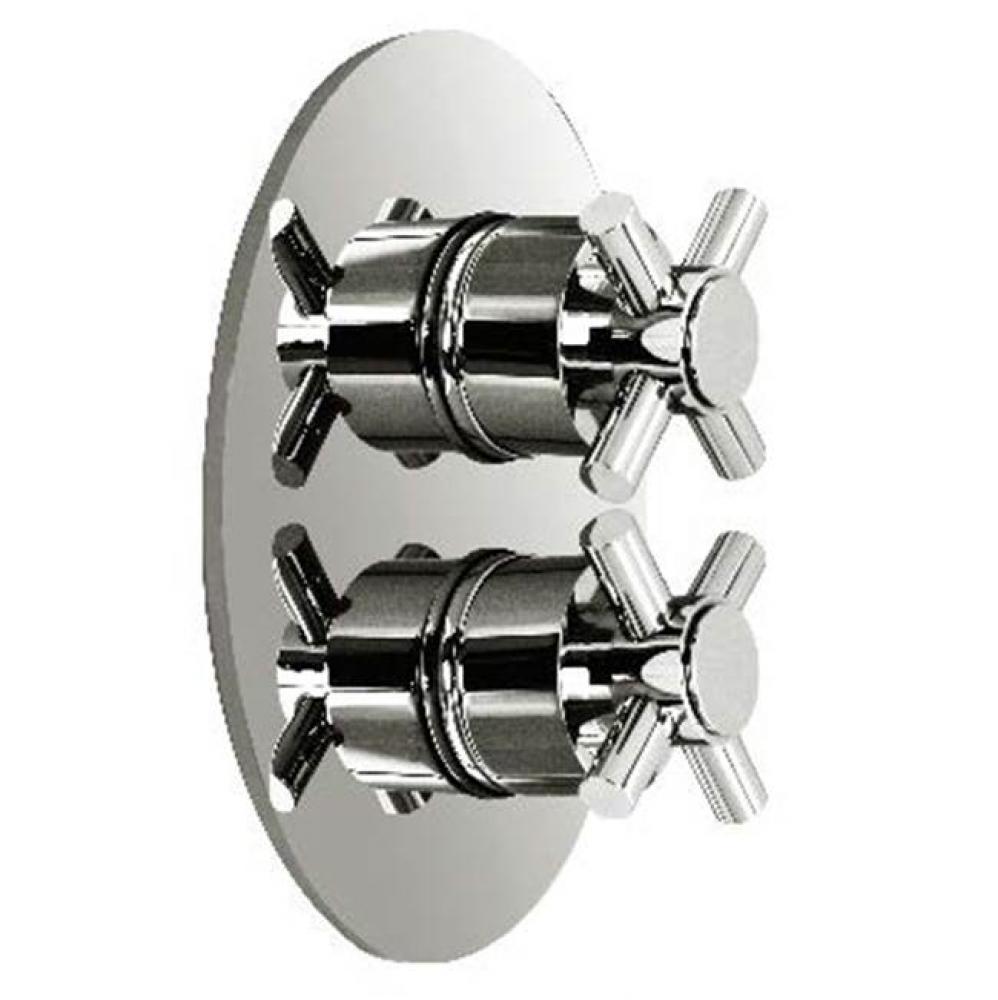 Toro-Thermostatic Trim With Solid Brass Round Plate With Two