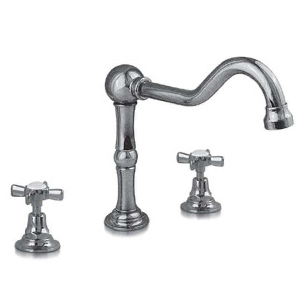 Victorian Deck Tub Set W/ Diverter In Spout W/ Hand