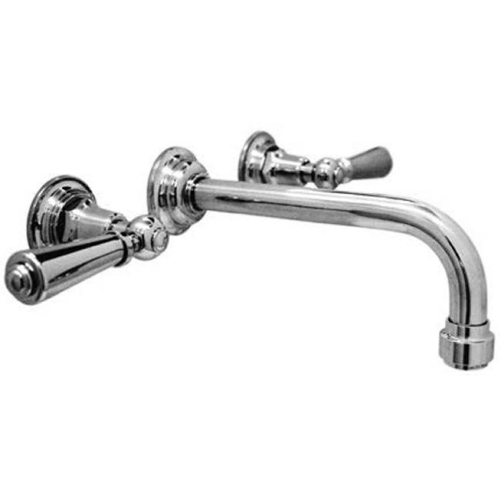 Victorian Wall Mounted Widespread Lavatory Faucet.Drain Not