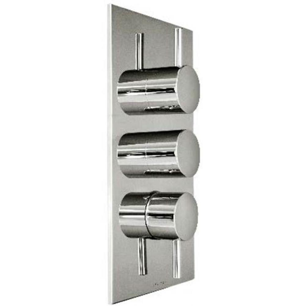 Retro-Thermostatic Trim With Solid Brass Square Plate With Three