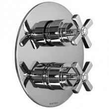 Harrington Brass Works 08-386N3T-08L-GRP2 - Windsor-Thermostatic Trim With Solid Brass Round Plate With Two