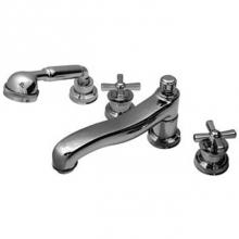 Harrington Brass Works 08-402-08-026 - Windsor Deck Tub Set W/ Diverter In Spout W/ Hand