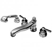 Harrington Brass Works 08-402-08L-026 - Windsor Deck Tub Set W/ Diverter In Spout W/ Hand