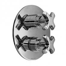 Harrington Brass Works 16-386N3T-16L-026 - Bradford-Thermostatic Trim With Solid Brass Round Plate With Two