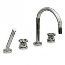 Harrington Brass Works 17-402-17W-026 - Metro Deck Tub Set W/ Diverter In Spout W/ Hand