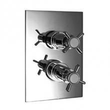 Harrington Brass Works 20-386N4T-59-026 - Victorian-Thermostatic Trim With Solid Brass Square Plate With Two
