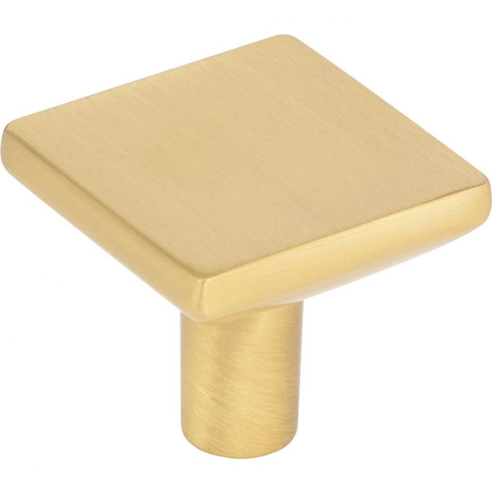 1-1/4'' Overall Length Brushed Gold Walker 1 Square Knob