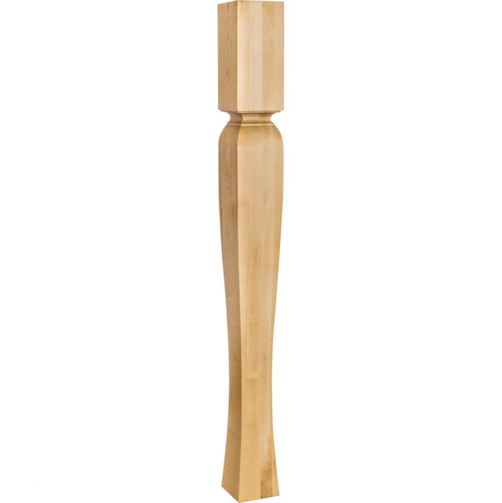 3-1/2'' W x 3-1/2'' D x 35-1/2'' H Rubberwood Tapered Arts and Craft