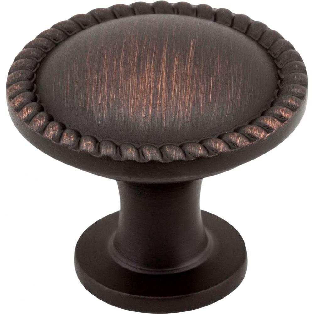 1-1/4'' Diameter Brushed Oil Rubbed Bronze Round Rope Detailed Lindos Cabinet Knob