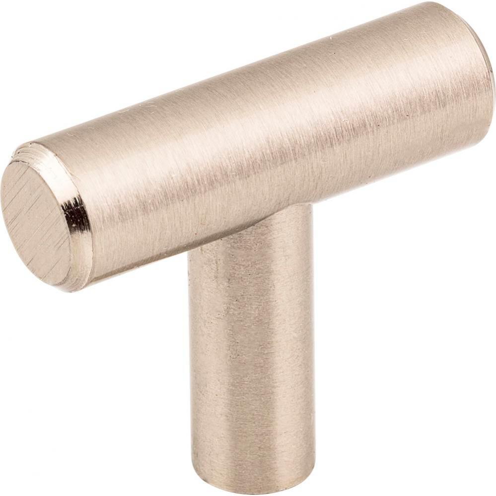 1-9/16'' Overall Length Satin Nickel Naples Cabinet ''T'' Knob