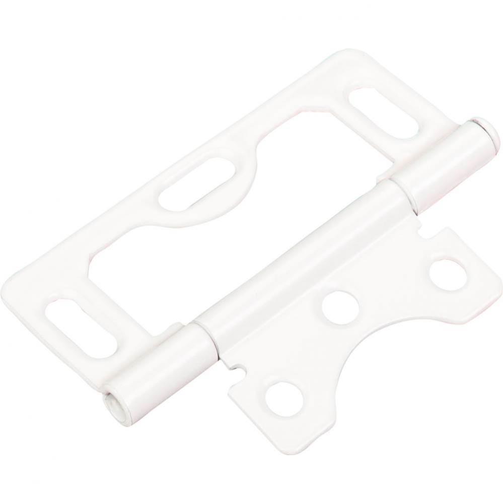 3'' Swaged Loose Pin Non-Mortise Hinge with 3 Slots - White