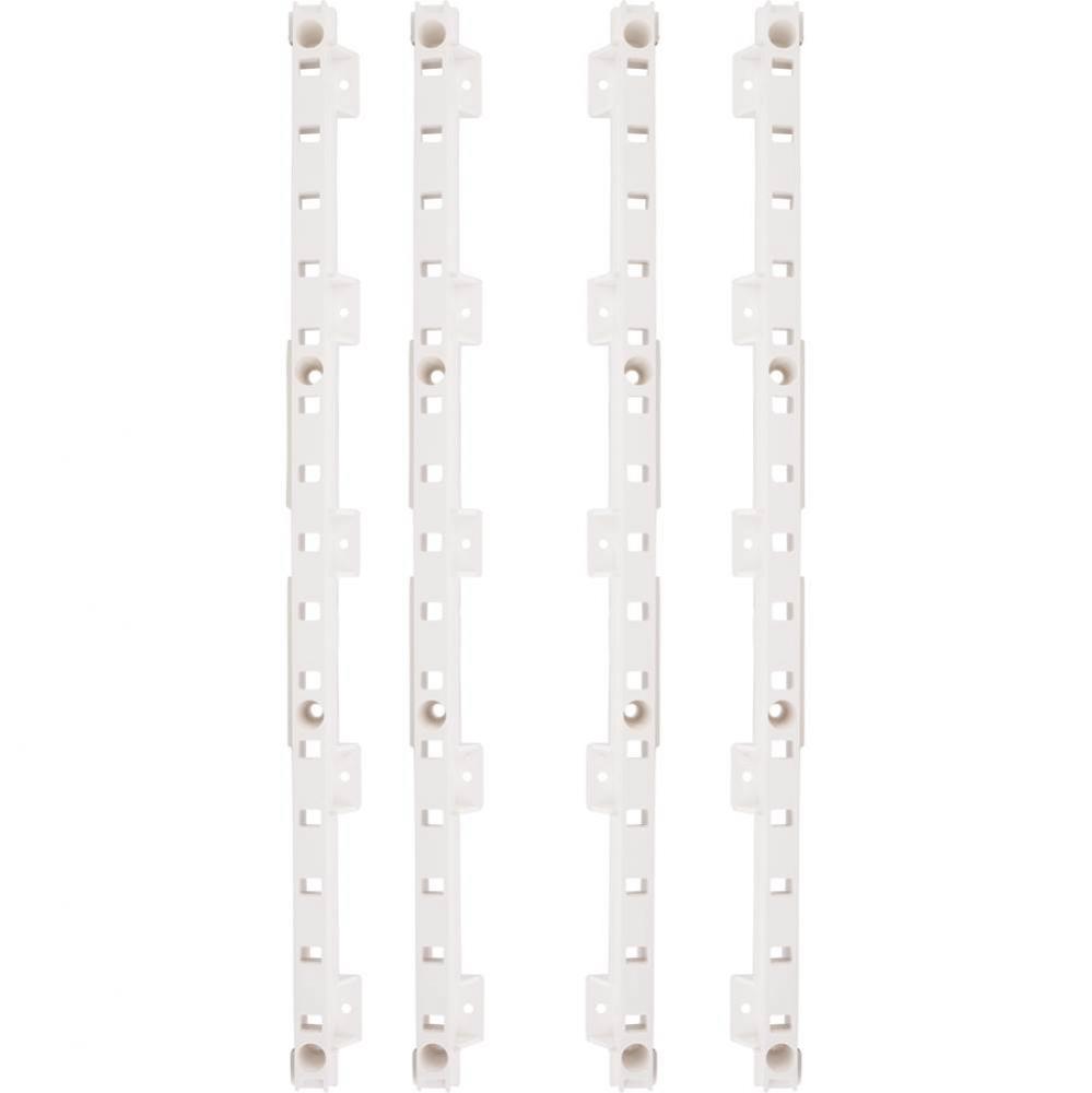 4-Quick Tray Pilasters 1-1/4'' with 8-Hook Dowels and 8-Screws Finish:  White
