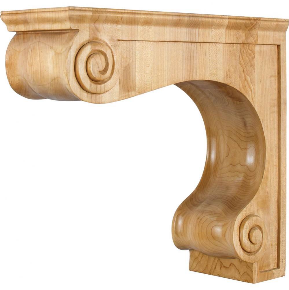 4-5/8'' W x 14'' D x 12-1/2'' H Rubberwood Range Hood Corbel