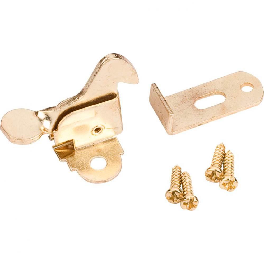 Polished Brass Elbow Catch Polybagged with Screws