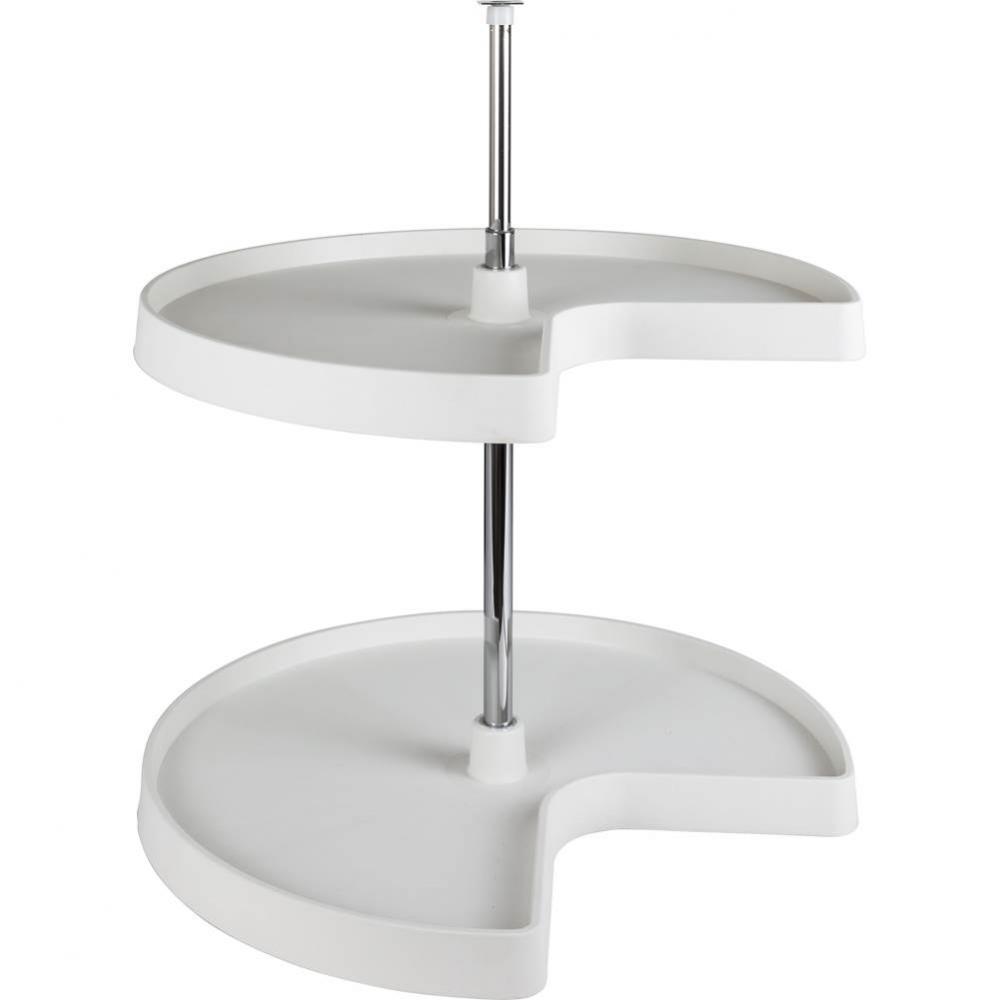 32'' Kidney Two-Shelf Plastic Lazy Susan Set