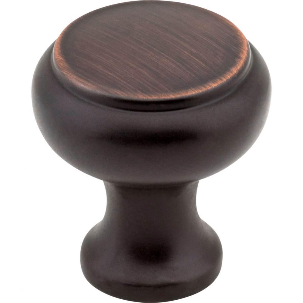1-3/16'' Diameter Brushed Oil Rubbed Bronze Button Westbury Cabinet Knob