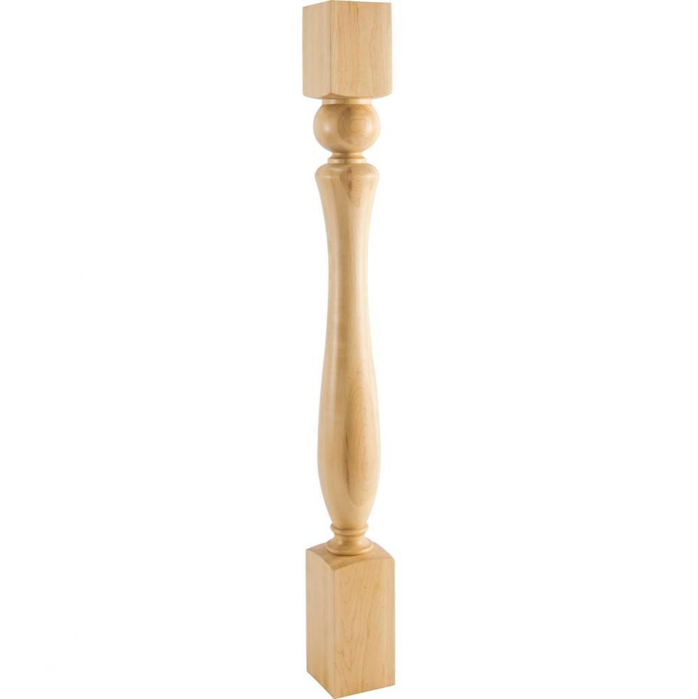 3-1/2'' W x 3-1/2'' D x 35-1/2'' H Rubberwood Sphere Turned Post