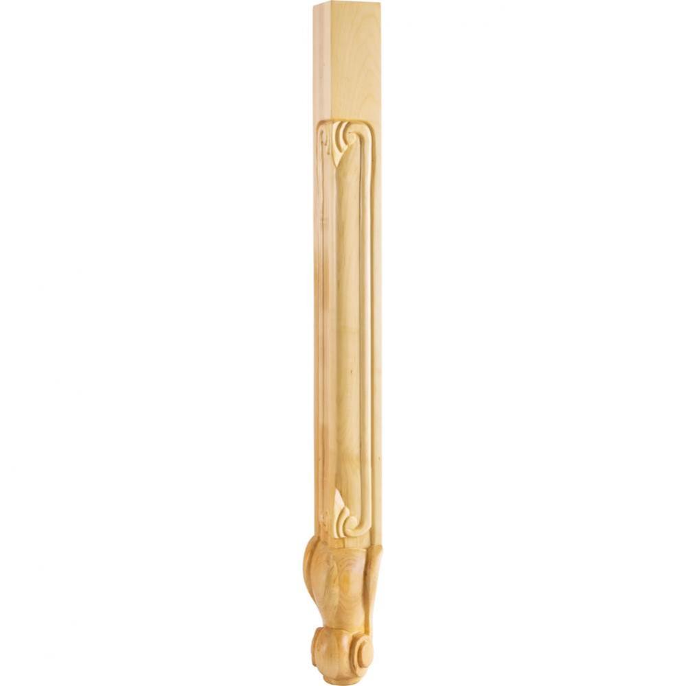 2-3/4'' W x 2-3/4'' D x 35-1/4'' H Maple French Cut Corner Leg