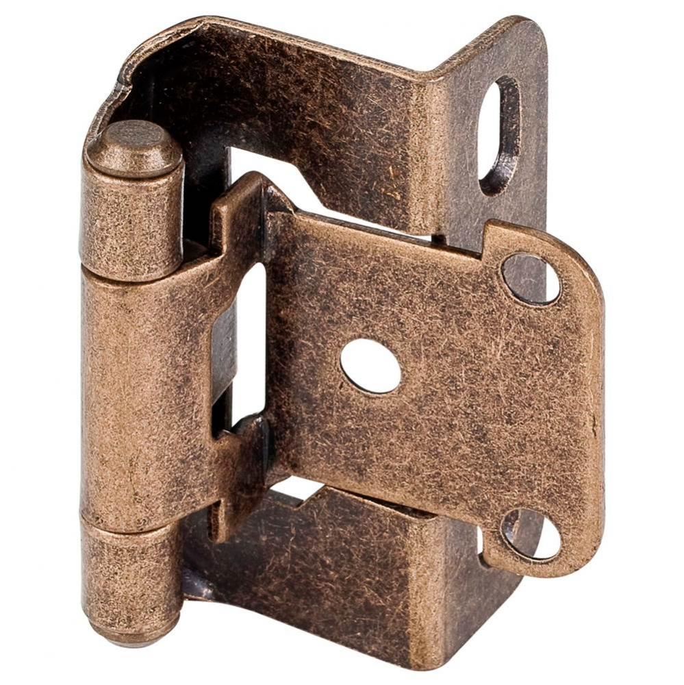 1/2'' Overlay Self-closing Partial Wrap 2 Hole Burnished Brass