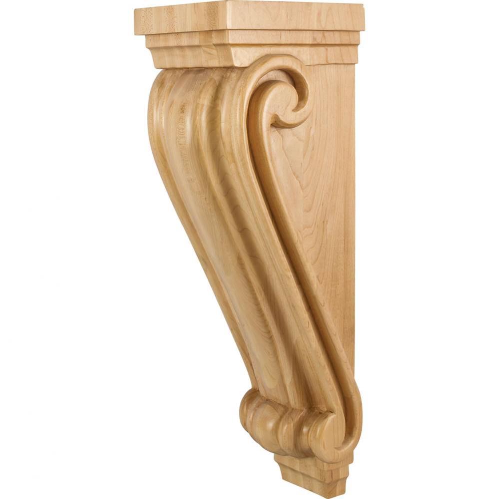 6-3/4'' W x 7-5/8'' D x 22'' H Rubberwood Scrolled Corbel