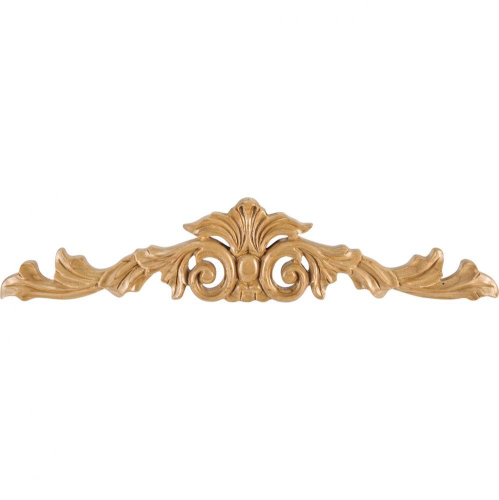 15-1/4'' W x 1/2'' D x 3-1/4'' H Rubberwood Acanthus Onlay