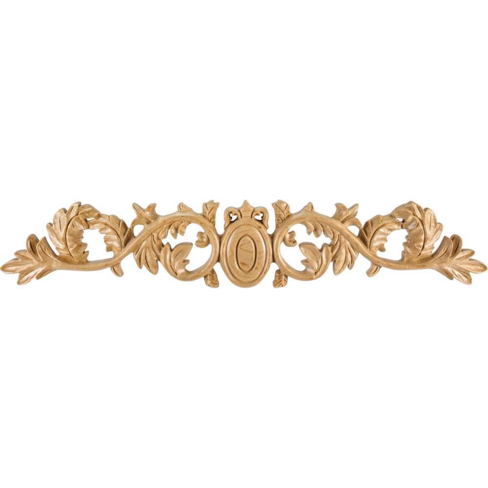 24'' W x 3/4'' D x 4-3/8'' H Maple Acanthus and Egg Onlay