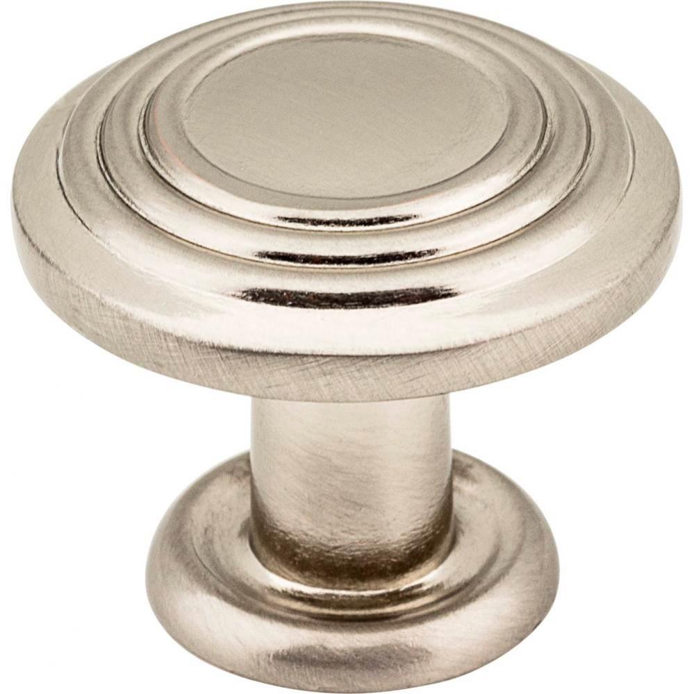 1-1/4'' Diameter Satin Nickel Stacked Ring Vienna Cabinet Mushroom Knob