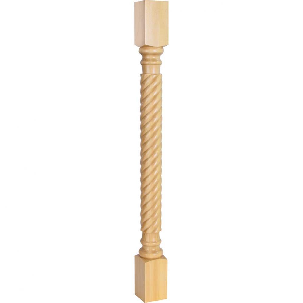 3'' W x 3'' D x 35-1/2'' H Hard Maple Rope Post