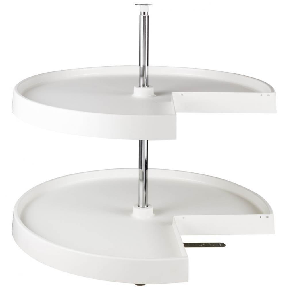 28'' Pie-Cut Two-Shelf Plastic Lazy Susan Set