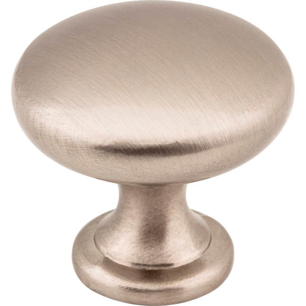 1-3/16'' Diameter Satin Nickel Madison Cabinet Mushroom Knob