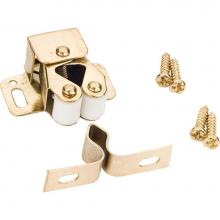 Hardware Resources RC01-PB - Double Roller Catch with Strike and Screws - Polished Brass