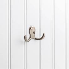 Hardware Resources YD15-187SN - 1-7/8'' Satin Nickel Heavy Duty Double Prong Wall Mounted Hook