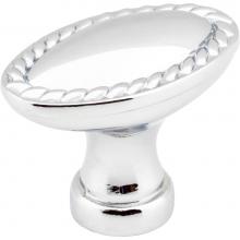 Hardware Resources Z115L-PC - 1-3/8'' Overall Length Polished Chrome Oval Rope Detailed Lindos Cabinet Knob