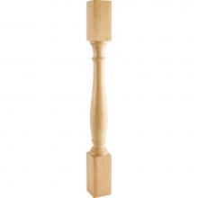 Hardware Resources P1OK - 3-1/2'' W x 3-1/2'' D x 35-1/2'' H Oak Turned Post