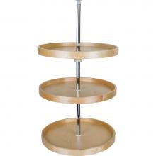 Hardware Resources BLSR2318-SET - 18'' Round Three-Shelf Banded Wood Lazy Susan Set