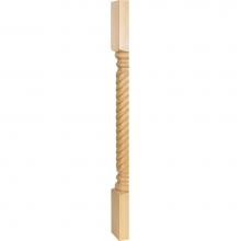 Hardware Resources P3S-CH - 3-1/2'' W x 1-3/4'' D x 35-1/2'' H Cherry Rope Split Post