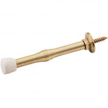 Hardware Resources DS05-PB - 3'' Polished Brass Spring Door Stop with Rubber Tip