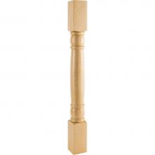 Hardware Resources P14-3.5-RW - 3-1/2'' W x 3-1/2'' D x 35-1/2'' H Rubberwood Doric Post