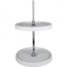 Hardware Resources PLSMR18 - 18'' Round Two-Shelf Plastic Lazy Susan Set with Chrome Hubs