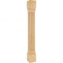 Hardware Resources P27-5-42-RW - 5'' W x 5'' D x 42'' H Rubberwood Fluted Post