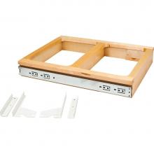 Hardware Resources CAN-TMD1835W-K - Double White 35 Quart Top-Mount Trashcan Pullout for 18'' Opening