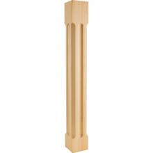 Hardware Resources P78-5-42-RW - 5'' W x 5'' D x 42'' H Rubberwood Scooped Post