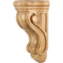 Hardware Resources CORQ-2RW - 5'' W x 6-3/4'' D x 14'' H Rubberwood Scrolled Corbel
