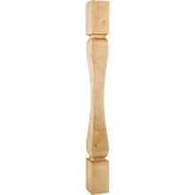 Hardware Resources P82-RW - 3-1/2'' W x 3-1/2'' D x 35-1/2'' H Rubberwood Baroque Minimalist Pos