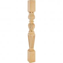 Hardware Resources P29-3.5-ALD - 3-1/2'' W x 3-1/2'' D x 35-1/2'' H Alder Fluted Acanthus Post